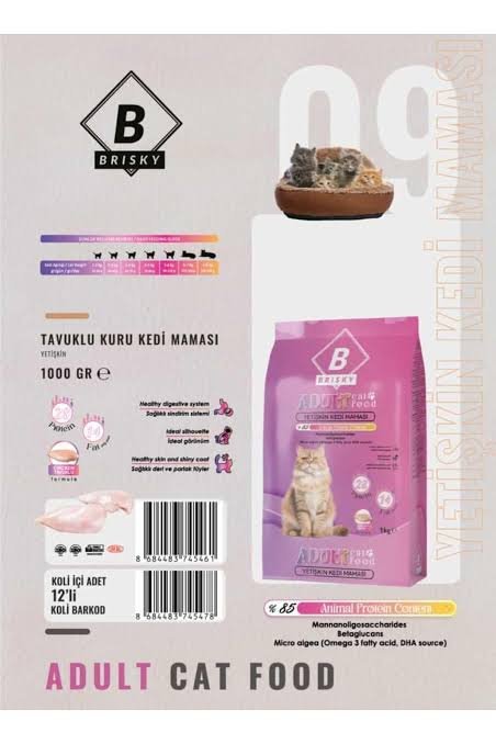BRISKY YETİŞKİN KEDİ MAMASI MOR 1 KG - Resim 1