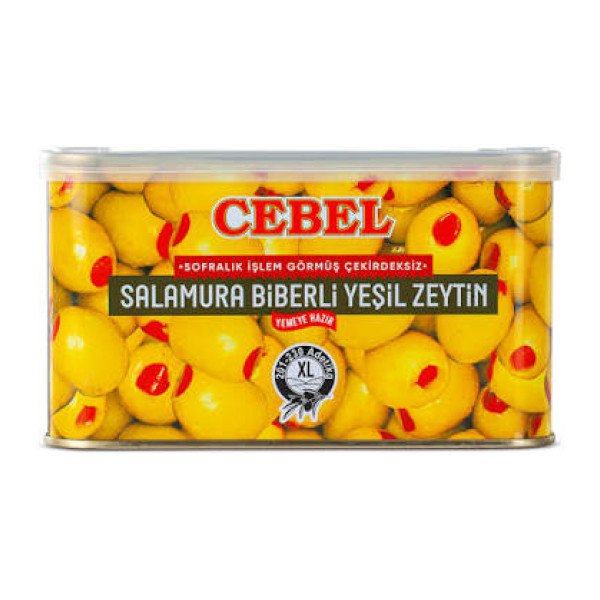 CEBEL SARI YEŞİL ZEYTİN BİBERLİ 600 GR