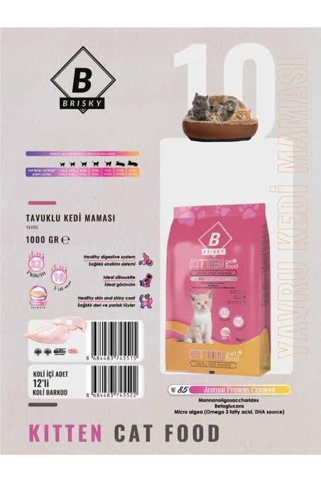 BRISKY YAVRU KEDİ MAMASI PEMBE 1 KG - Resim 1