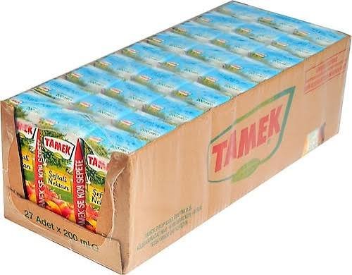 TAMEK ŞEFTALİ NEKTAR 200 ML (27 Adet) Koli